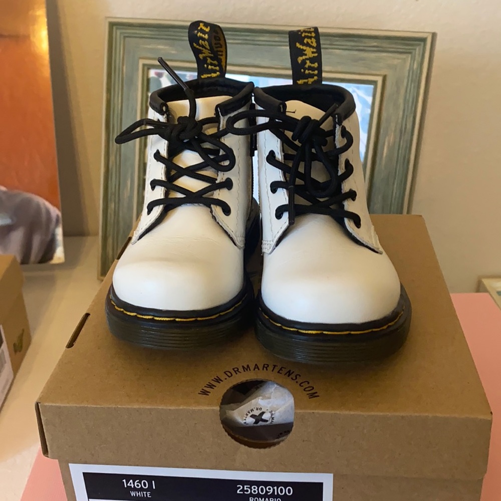 White Doc Martin Toddler Boots